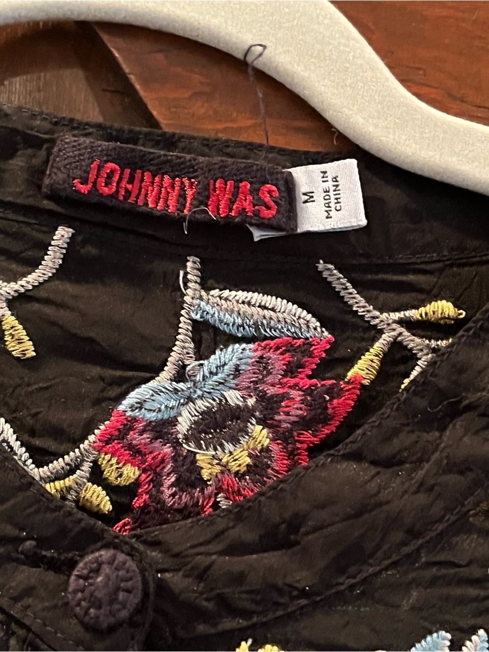 Johnny Was Black Floral Embroidered Boho Tunic - Picture 3 of 4